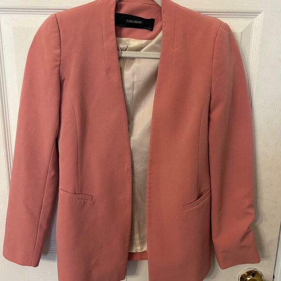 Zara Basic Pink Blazer Size S - Picture 1 of 5